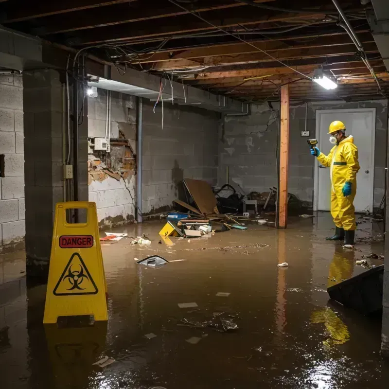 Flooded Basement Electrical Hazard in Marseilles, IL Property